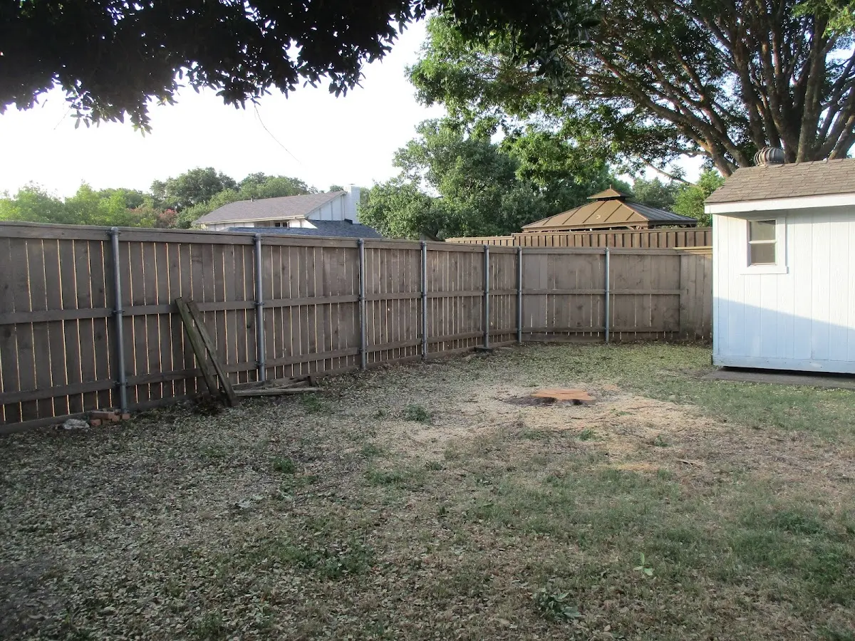 Cleared yard after professional tree removal in Madill